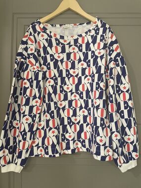 CREWCUTS j. Crew Girls Love Sweatshirt Shirt 10 Fourth of July 4th